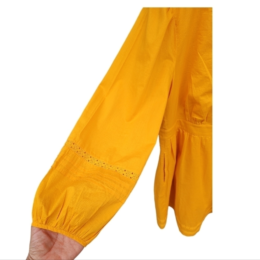 J. Crew Mustard Yellow Long Sleeve aBoho Peasant Dress Size S - Picture 8 of 11